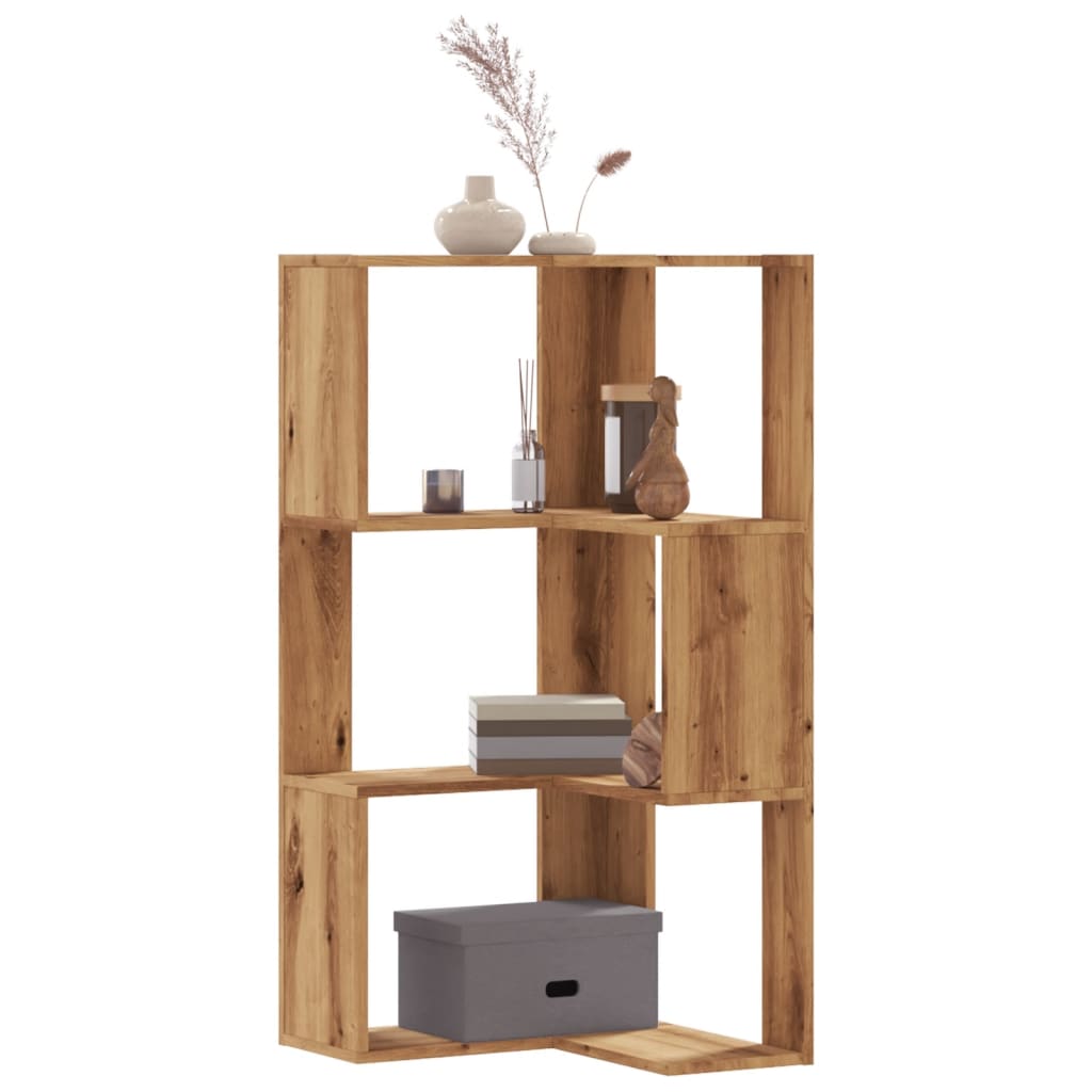 Corner Bookcase 3-Tier 50X50X102 Cm Engineered Wood