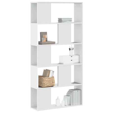 Bookcase 5-Tier 80.5X23.5X162.5 Cm Engineered Wood