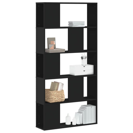 Bookcase 5-Tier 80.5X23.5X162.5 Cm Engineered Wood
