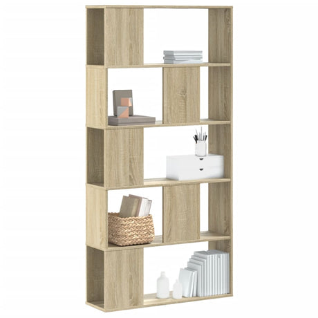 Bookcase 5-Tier 80.5X23.5X162.5 Cm Engineered Wood