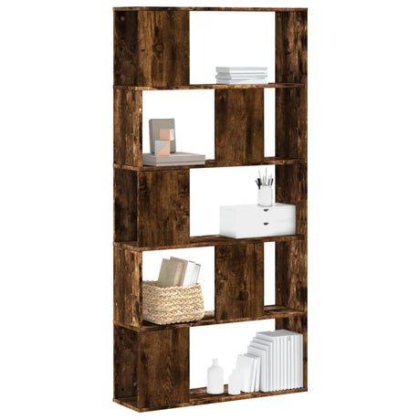 Bookcase 5-Tier 80.5X23.5X162.5 Cm Engineered Wood