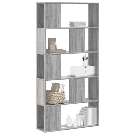 Bookcase 5-Tier 80.5X23.5X162.5 Cm Engineered Wood