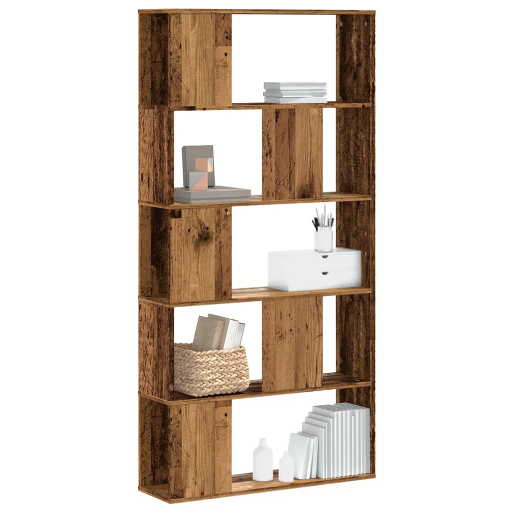Bookcase 5-Tier 80.5X23.5X162.5 Cm Engineered Wood