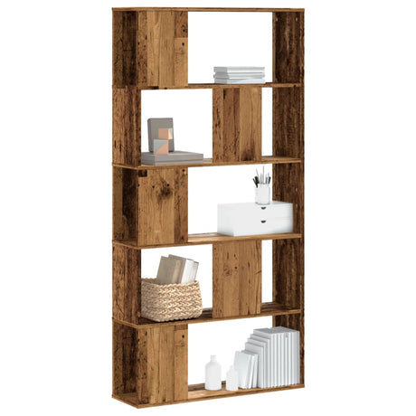 Bookcase 5-Tier 80.5X23.5X162.5 Cm Engineered Wood