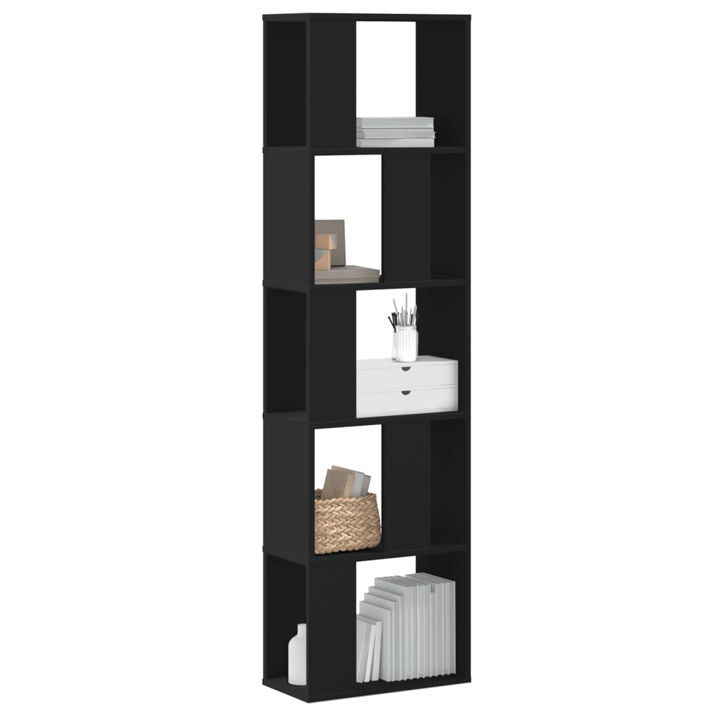 Bookcase 5-Tier 80.5X23.5X162.5 Cm Engineered Wood