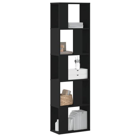 Bookcase 5-Tier 80.5X23.5X162.5 Cm Engineered Wood