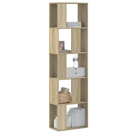 Bookcase 5-Tier 80.5X23.5X162.5 Cm Engineered Wood
