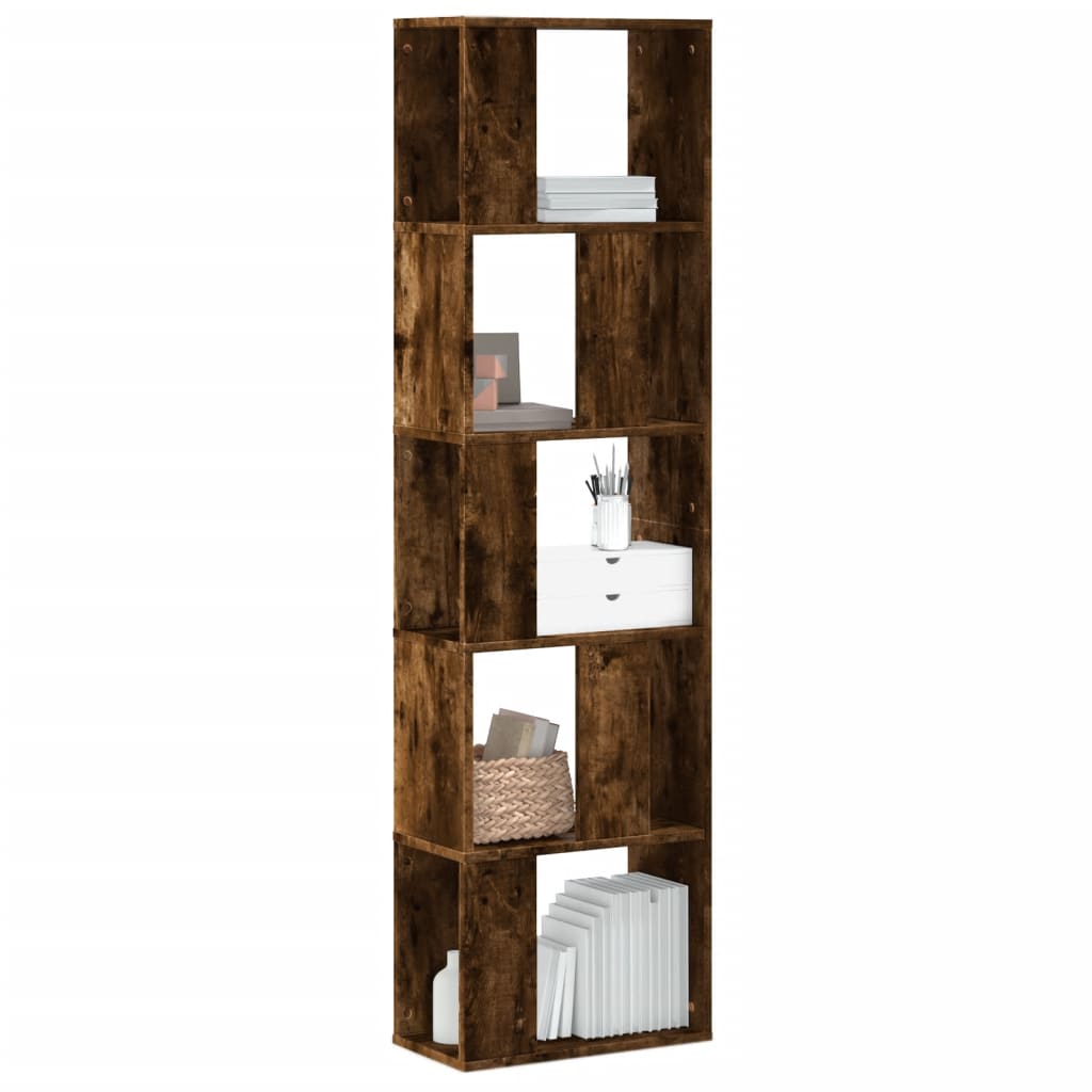 Bookcase 5-Tier 80.5X23.5X162.5 Cm Engineered Wood