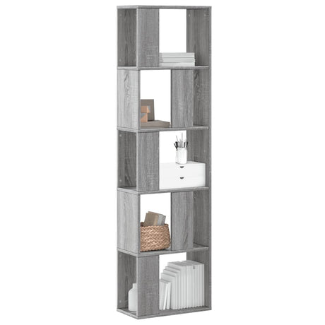 Bookcase 5-Tier 80.5X23.5X162.5 Cm Engineered Wood
