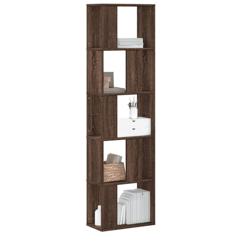 Bookcase 5-Tier 80.5X23.5X162.5 Cm Engineered Wood