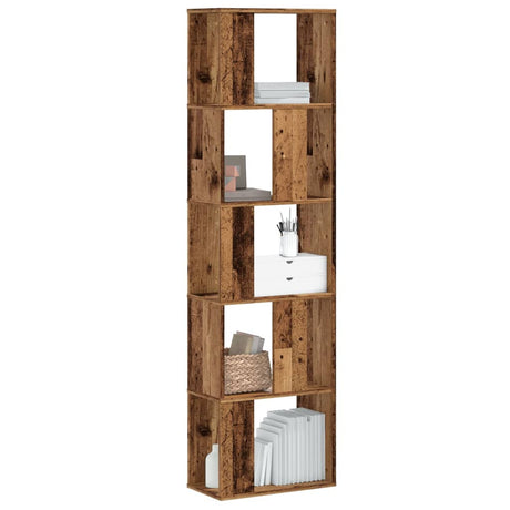 Bookcase 5-Tier 80.5X23.5X162.5 Cm Engineered Wood