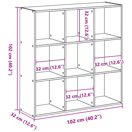 Bookcase 102X32X Engineered Wood