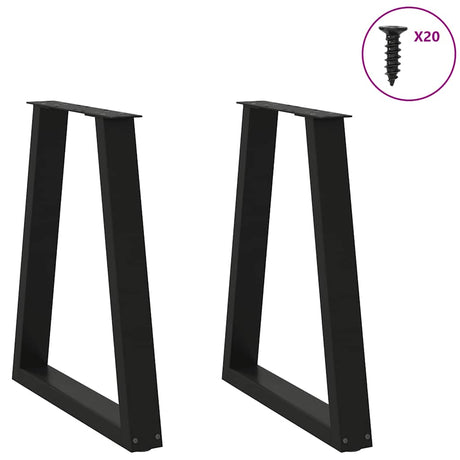 Dining Table Legs V-Shape 2 Pcs Steel