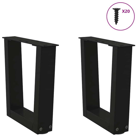 Coffee Table Legs V-Shape 2 Pcs Steel