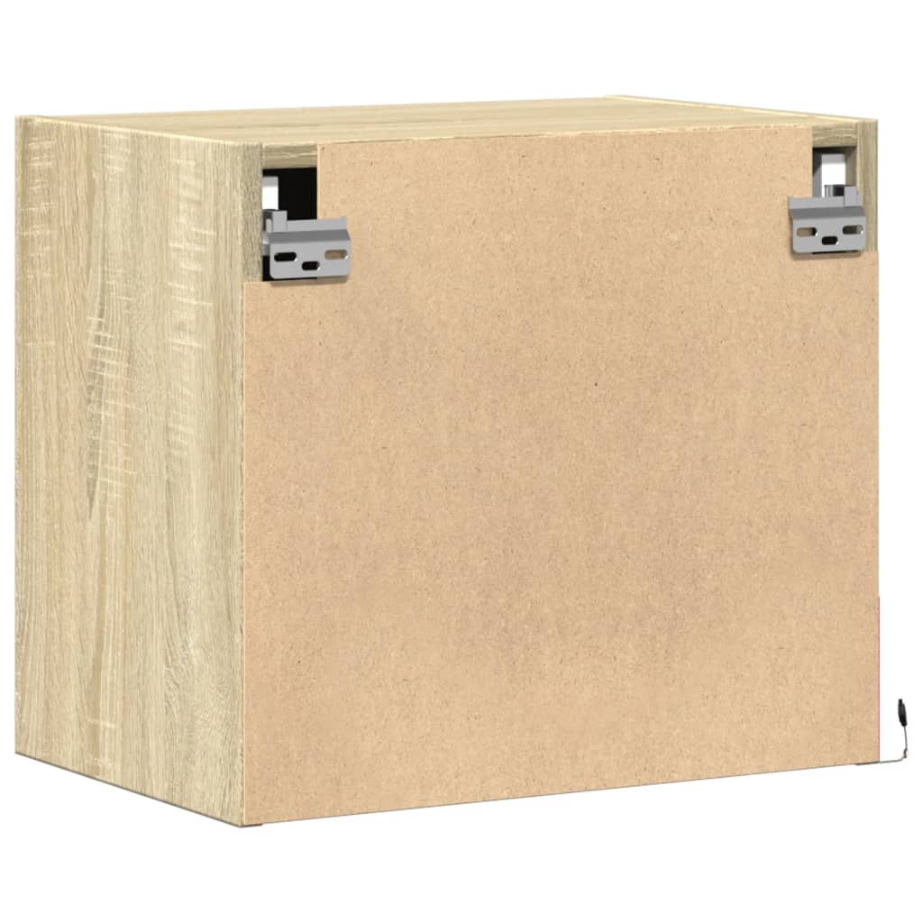 Wall-Mounted Bedside Cabinet With Led Lights