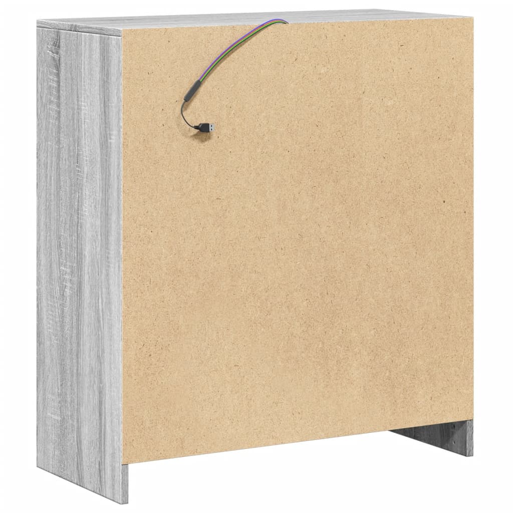 Sideboard With Led 77X34X85 Cm Engineered Wood