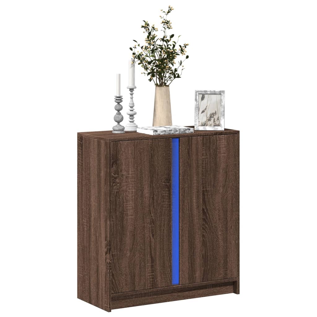 Sideboard With Led 77X34X85 Cm Engineered Wood
