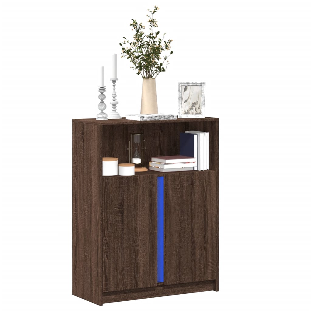 Sideboard With Led 77X34X100 Cm Engineered Wood