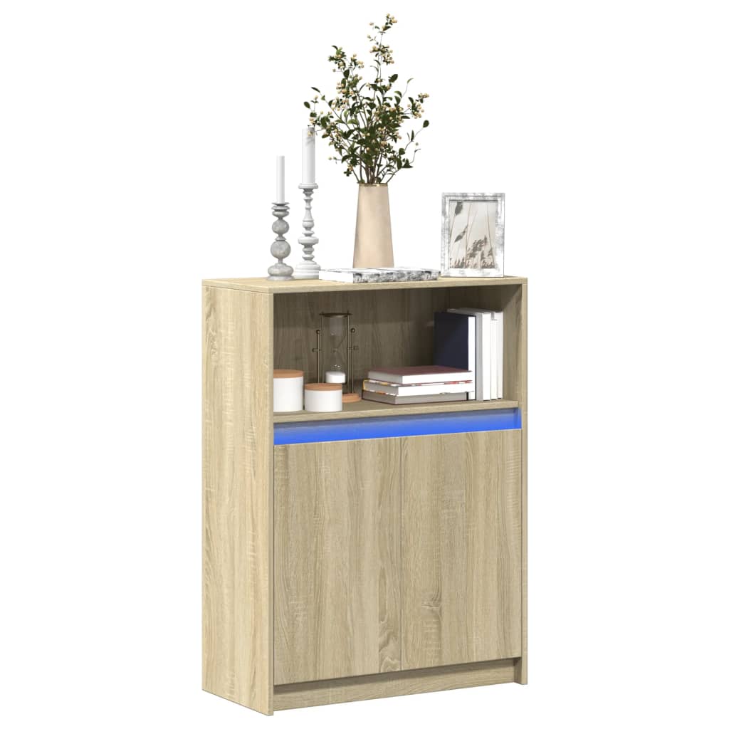 Sideboard With Led 72X34X100 Cm Engineered Wood