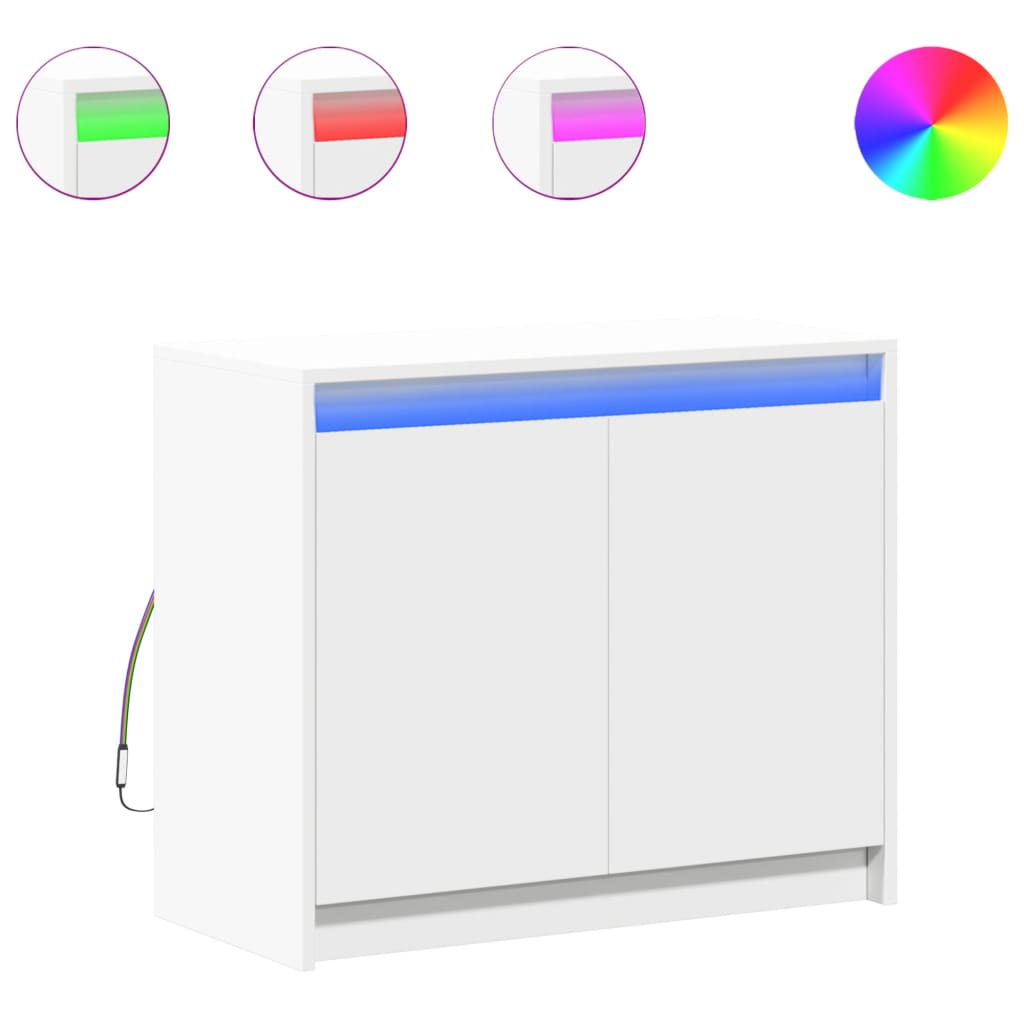Sideboard With Led 72X34X61 Cm Engineered Wood