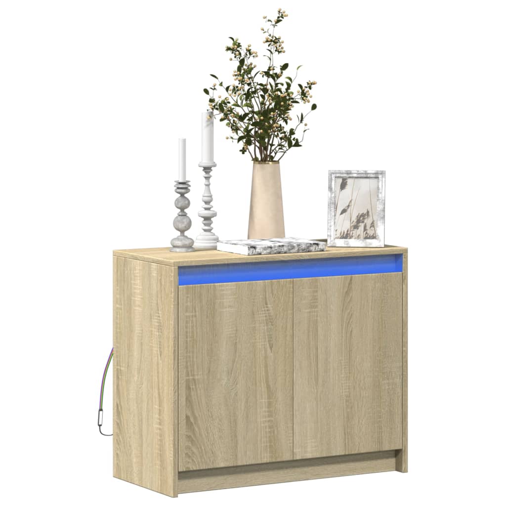 Sideboard With Led 72X34X61 Cm Engineered Wood