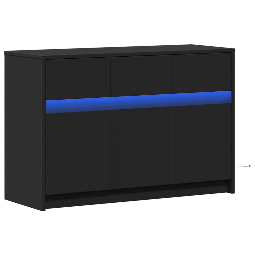 Tv Cabinet With Led 91X34X61 Cm Engineered Wood