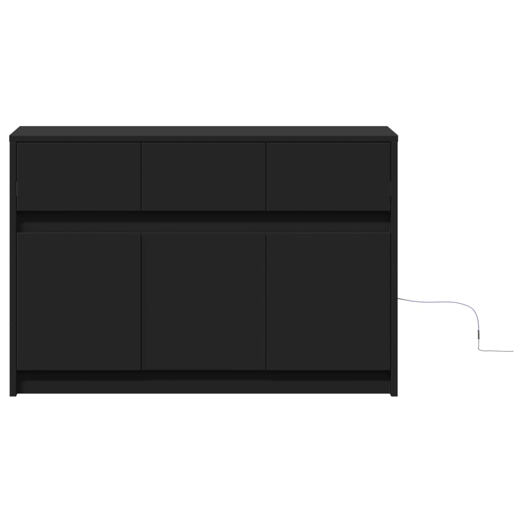 Tv Cabinet With Led 91X34X61 Cm Engineered Wood