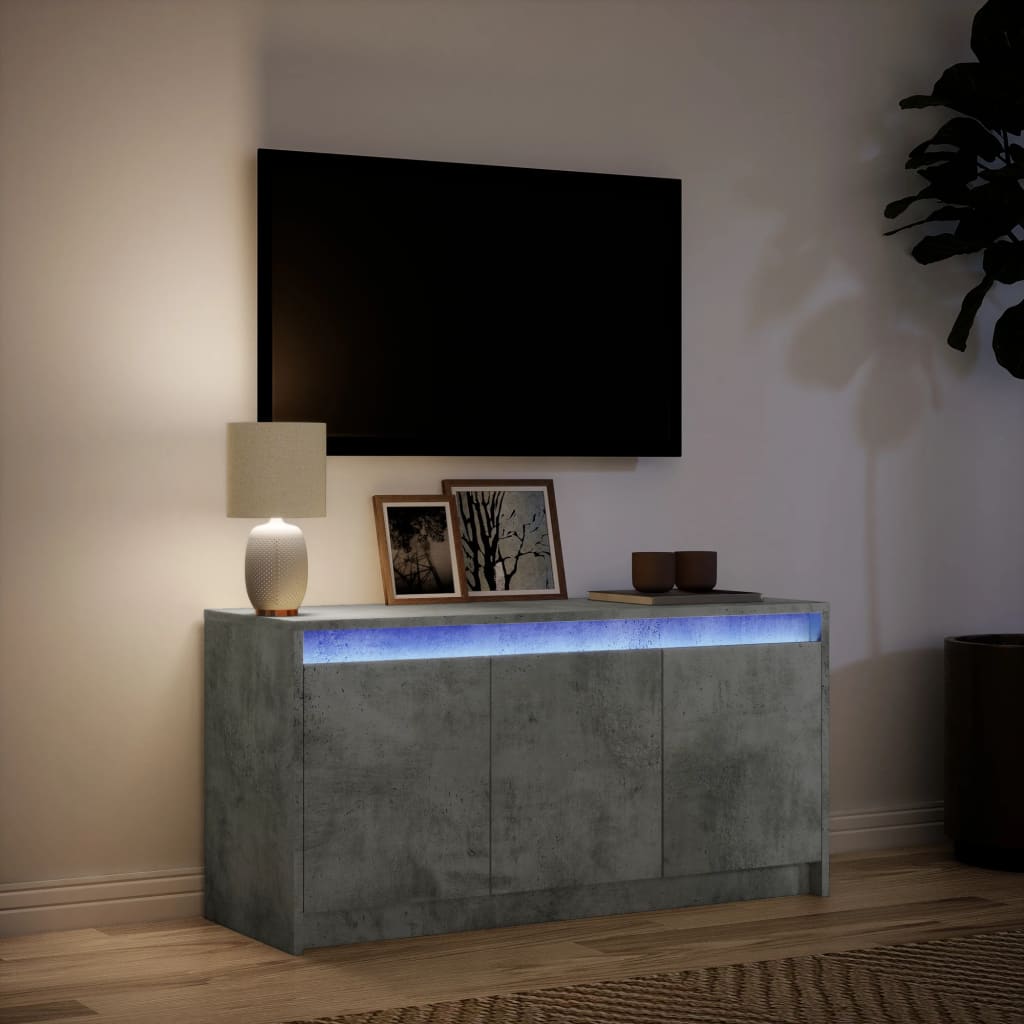 Tv Cabinet With Led 100X34X50 Cm Engineered Wood