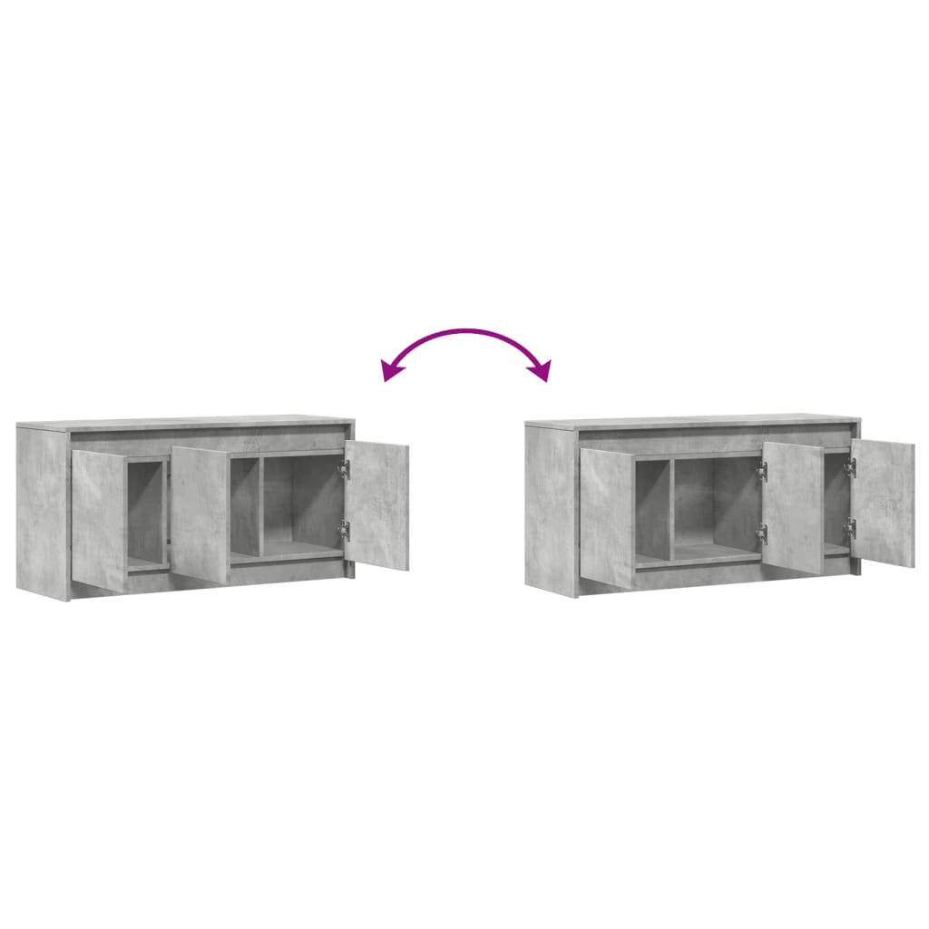 Tv Cabinet With Led 100X34X50 Cm Engineered Wood