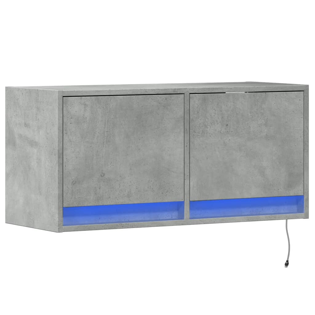 Tv Wall Cabinet With Led Lights 80X31X35 Cm