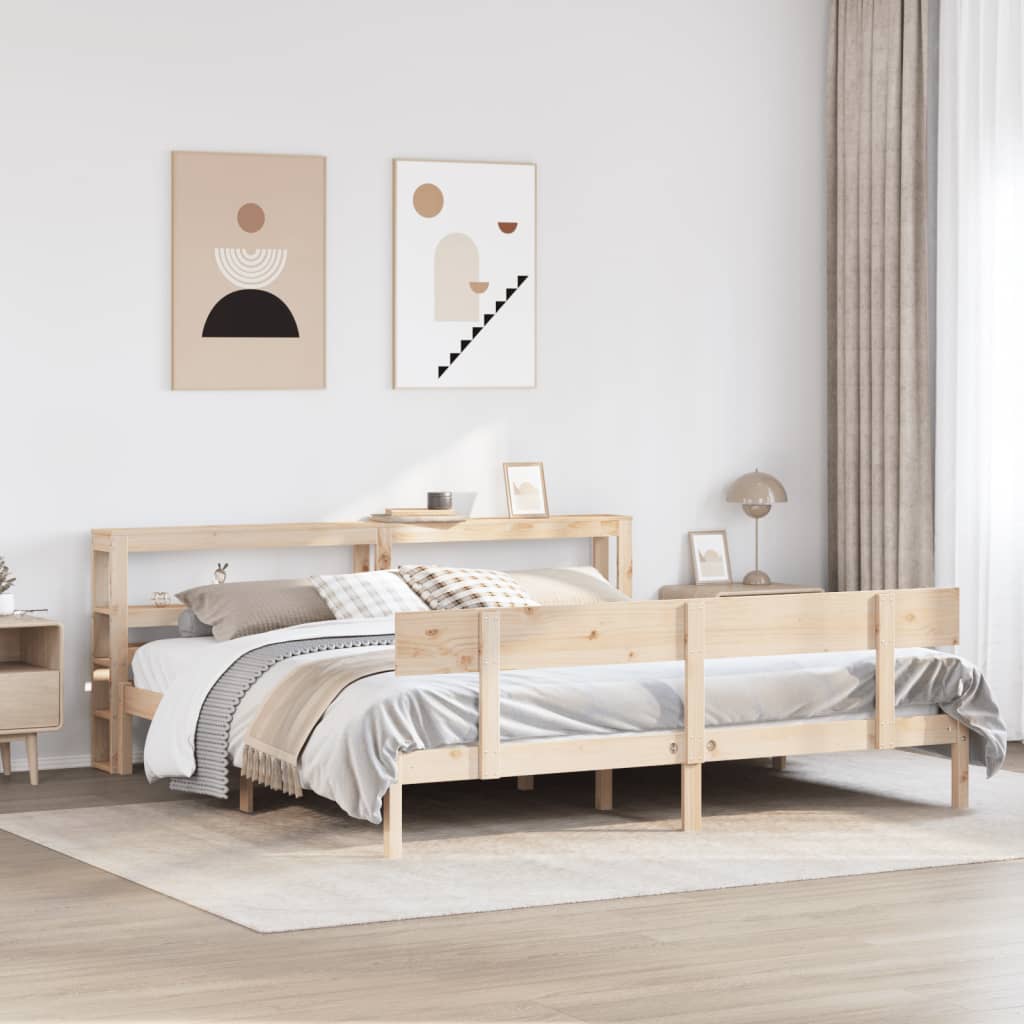 Bed Frame Without Mattress Solid Wood Pine