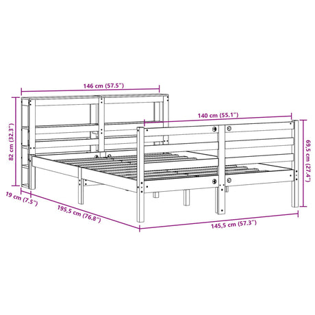 Bed Frame Without Mattress Solid Wood Pine