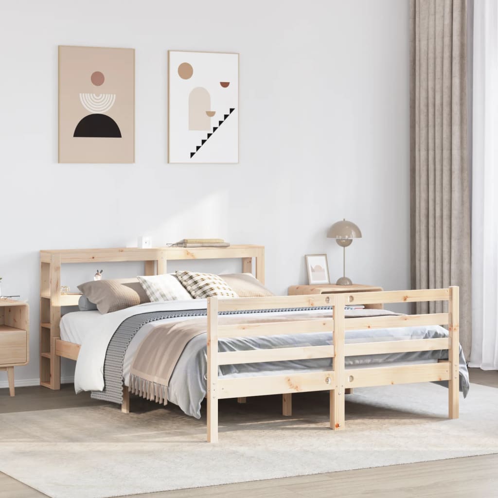 Bed Frame Without Mattress Solid Wood Pine