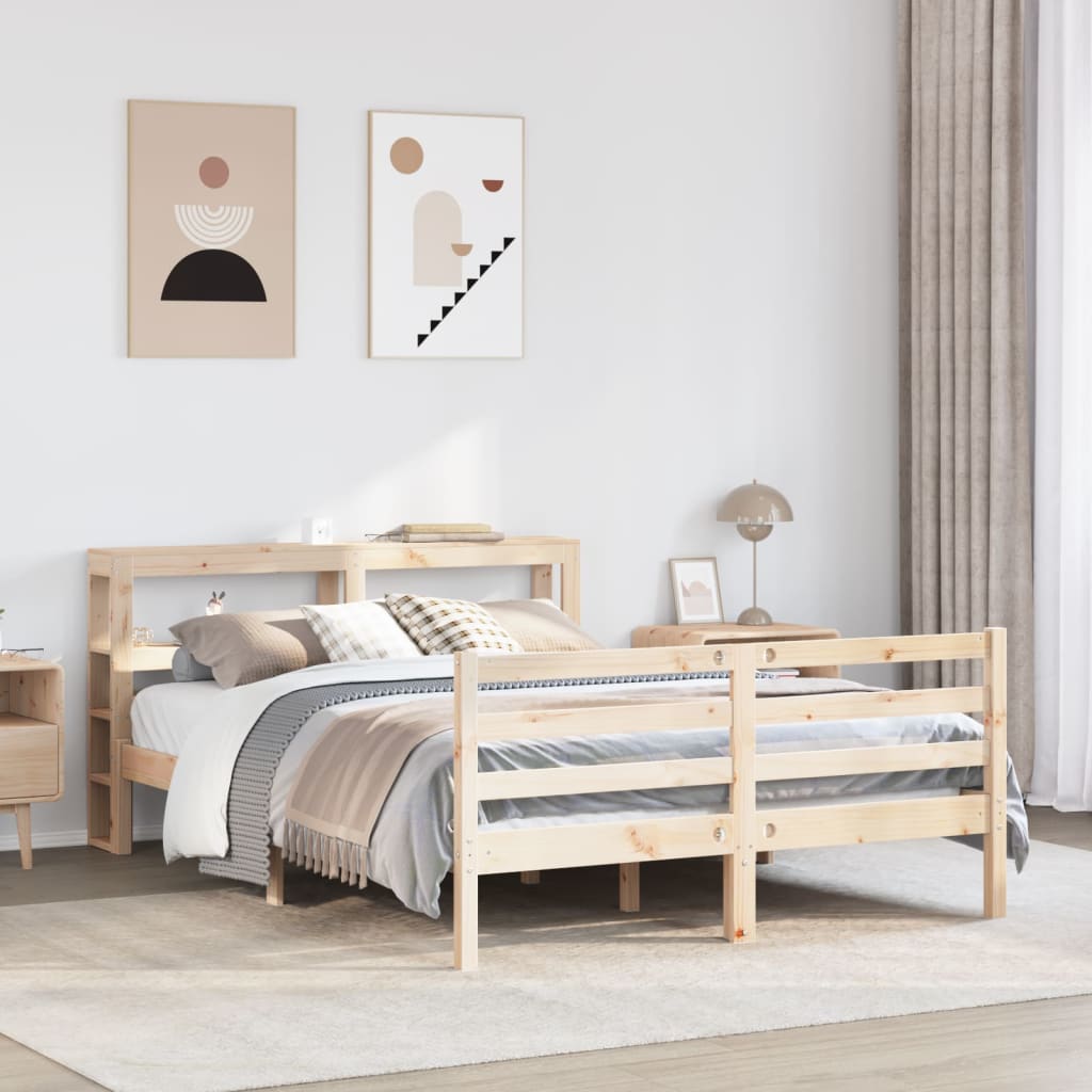 Bed Frame Without Mattress Solid Wood Pine