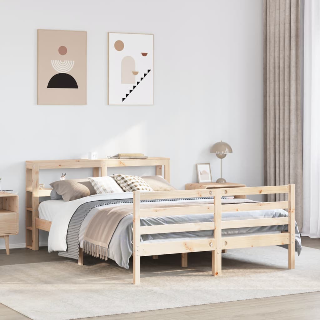 Bed Frame Without Mattress Solid Wood Pine