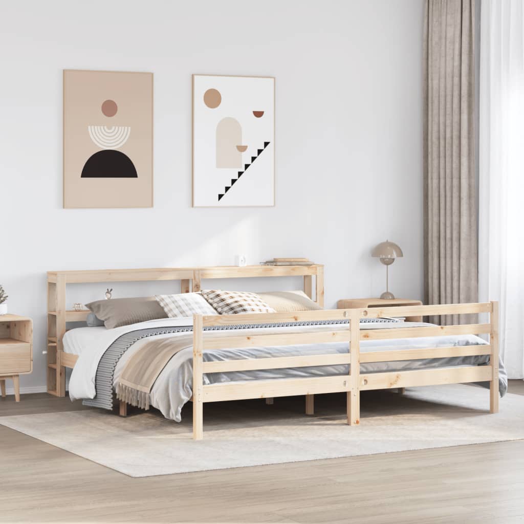 Bed Frame Without Mattress Solid Wood Pine