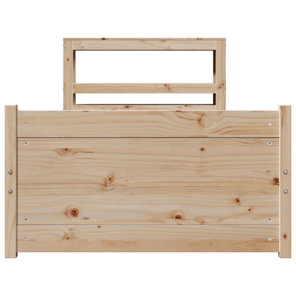 Bed Frame With Headboard Without Mattress 75X190 Cm Small Single