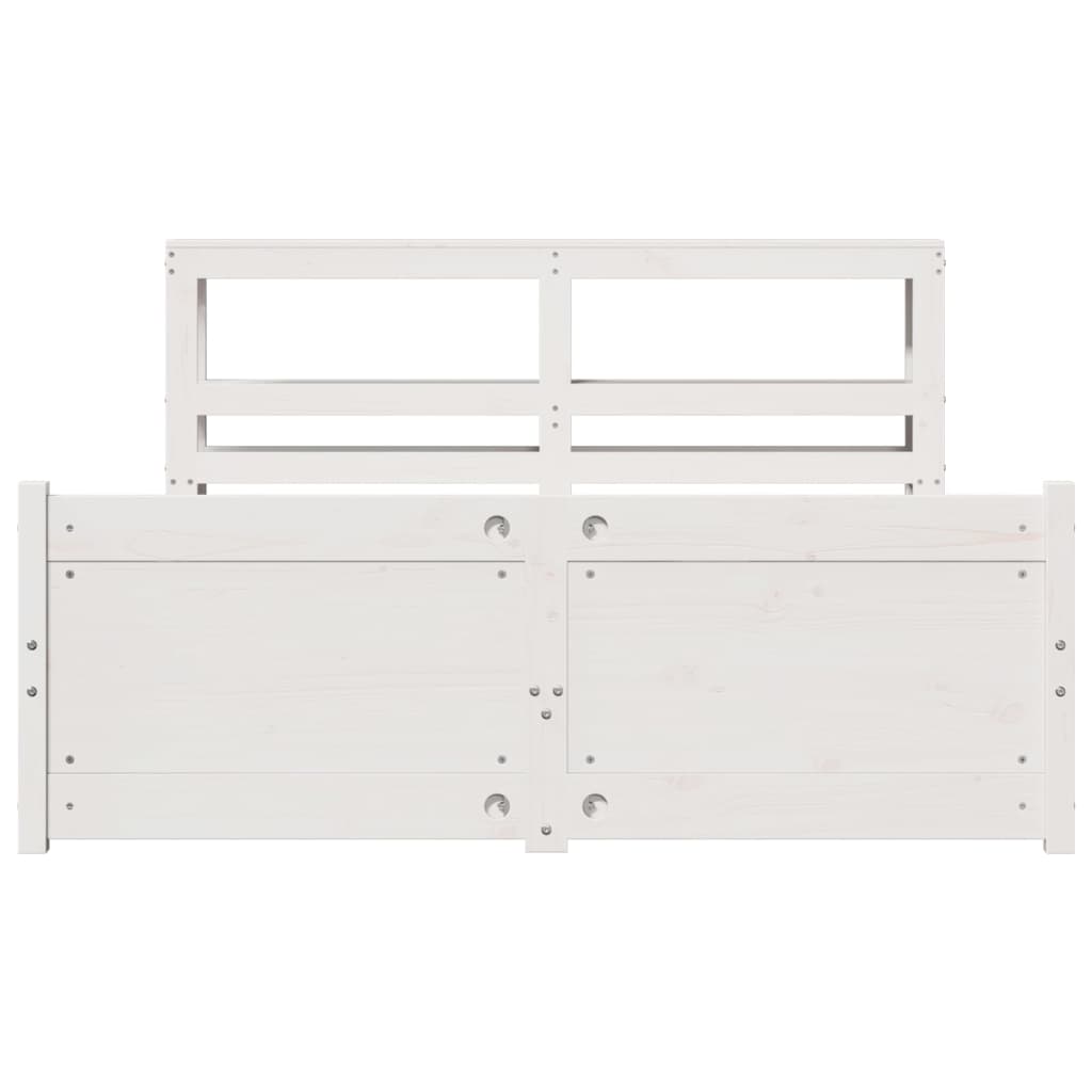 Bed Frame With Headboard Without Mattress White 140X200 Cm