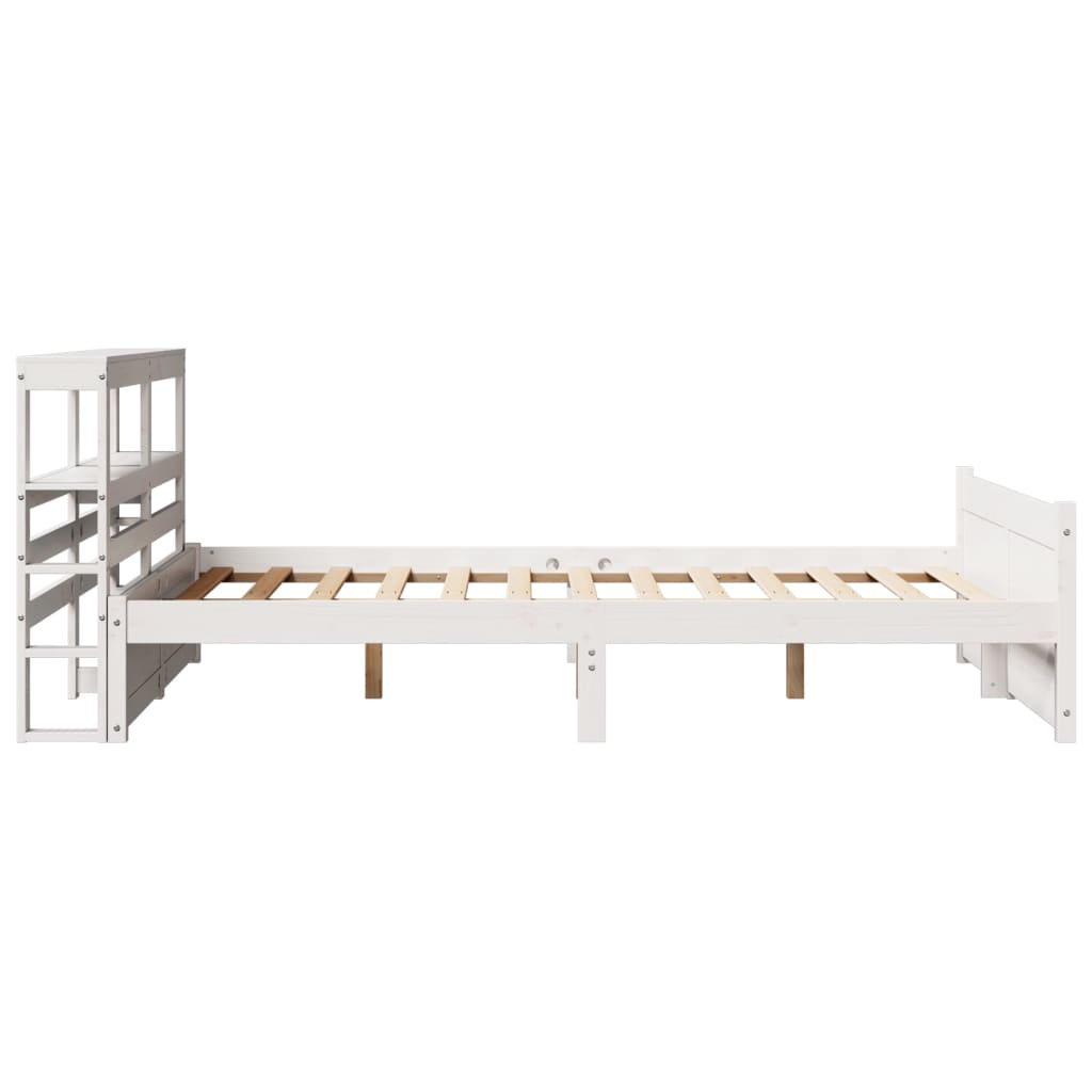 Bed Frame With Headboard Without Mattress White 140X200 Cm