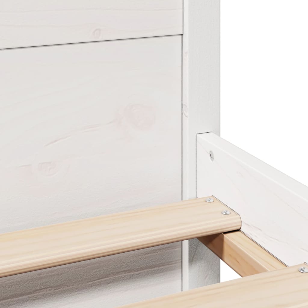 Bed Frame With Headboard Without Mattress White 140X200 Cm