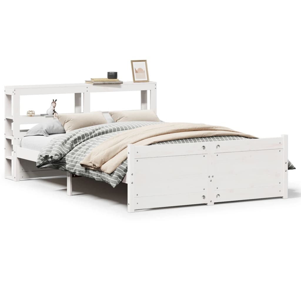 Bed Frame With Headboard Without Mattress White 150X200 Cm King Size