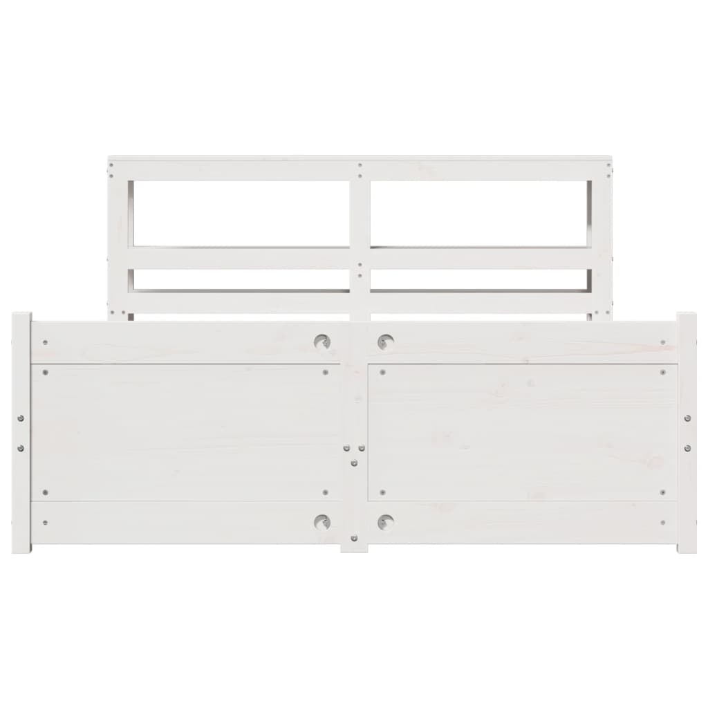 Bed Frame With Headboard Without Mattress White 150X200 Cm King Size