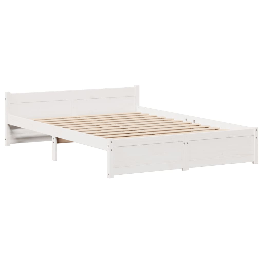 Bed Frame With Headboard Without Mattress White 150X200 Cm King Size