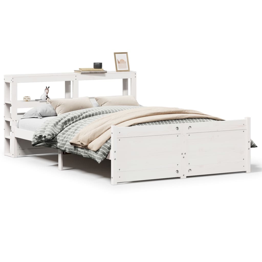 Bed Frame With Headboard Without Mattress White 160X200 Cm