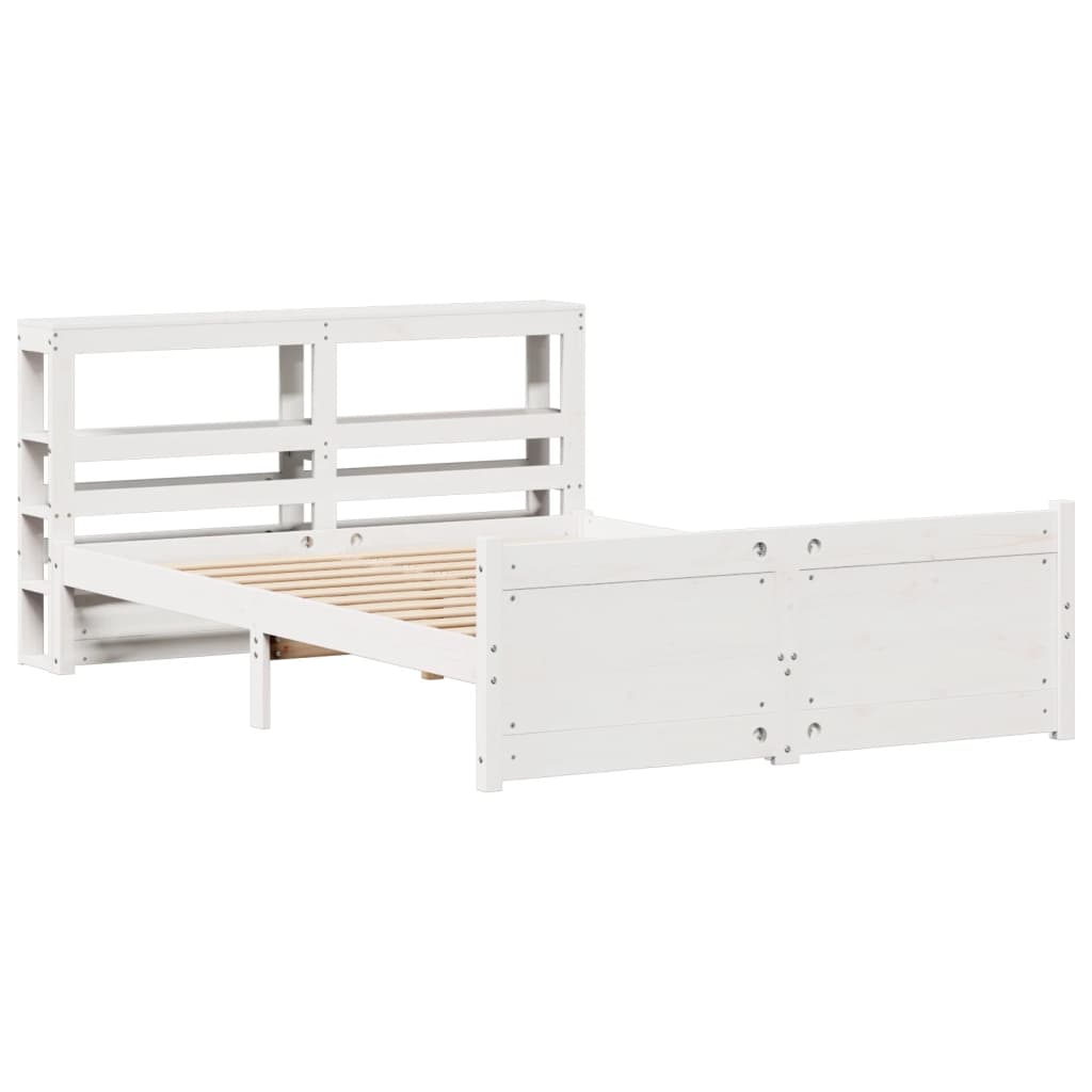 Bed Frame With Headboard Without Mattress White 160X200 Cm