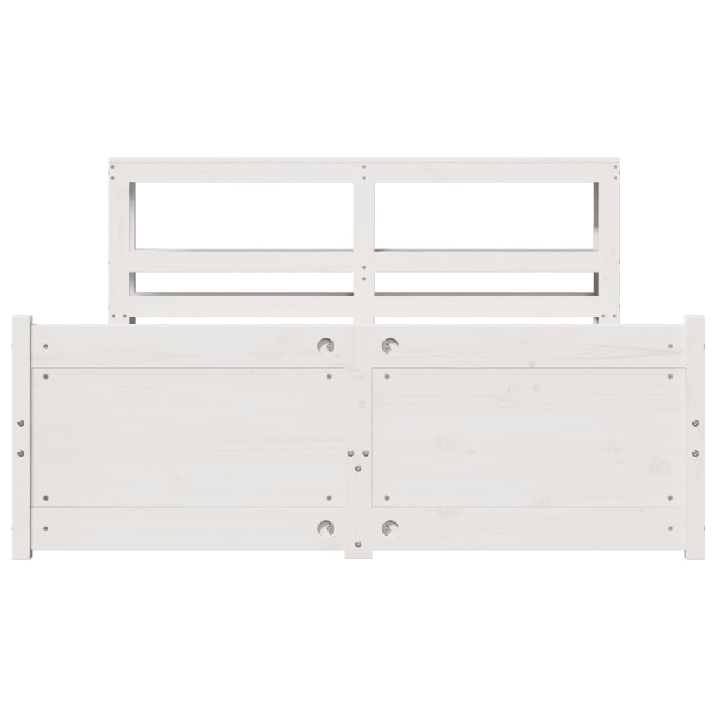 Bed Frame With Headboard Without Mattress White 160X200 Cm