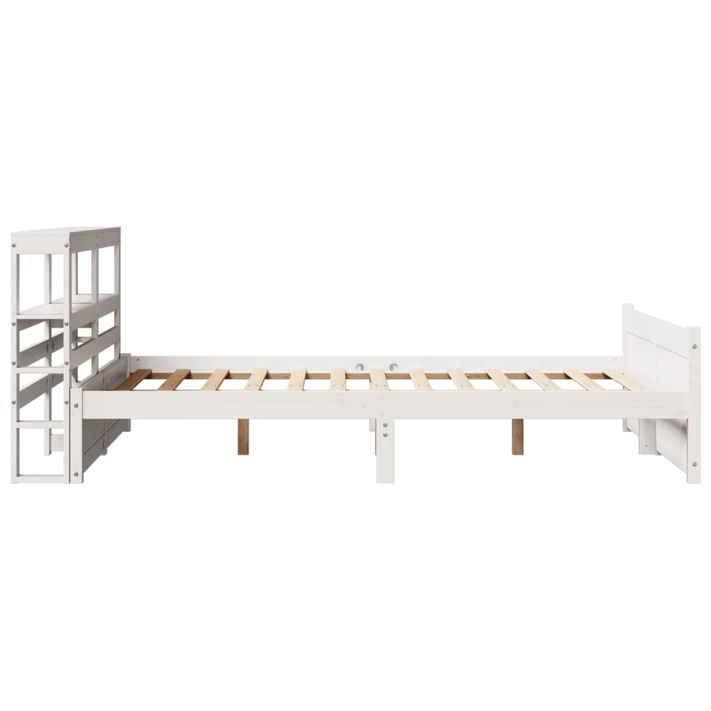 Bed Frame With Headboard Without Mattress White 160X200 Cm