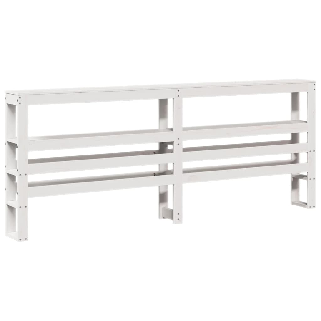 Bed Frame With Headboard Without Mattress White 200X200 Cm
