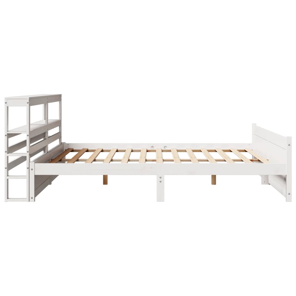 Bed Frame With Headboard Without Mattress White 200X200 Cm