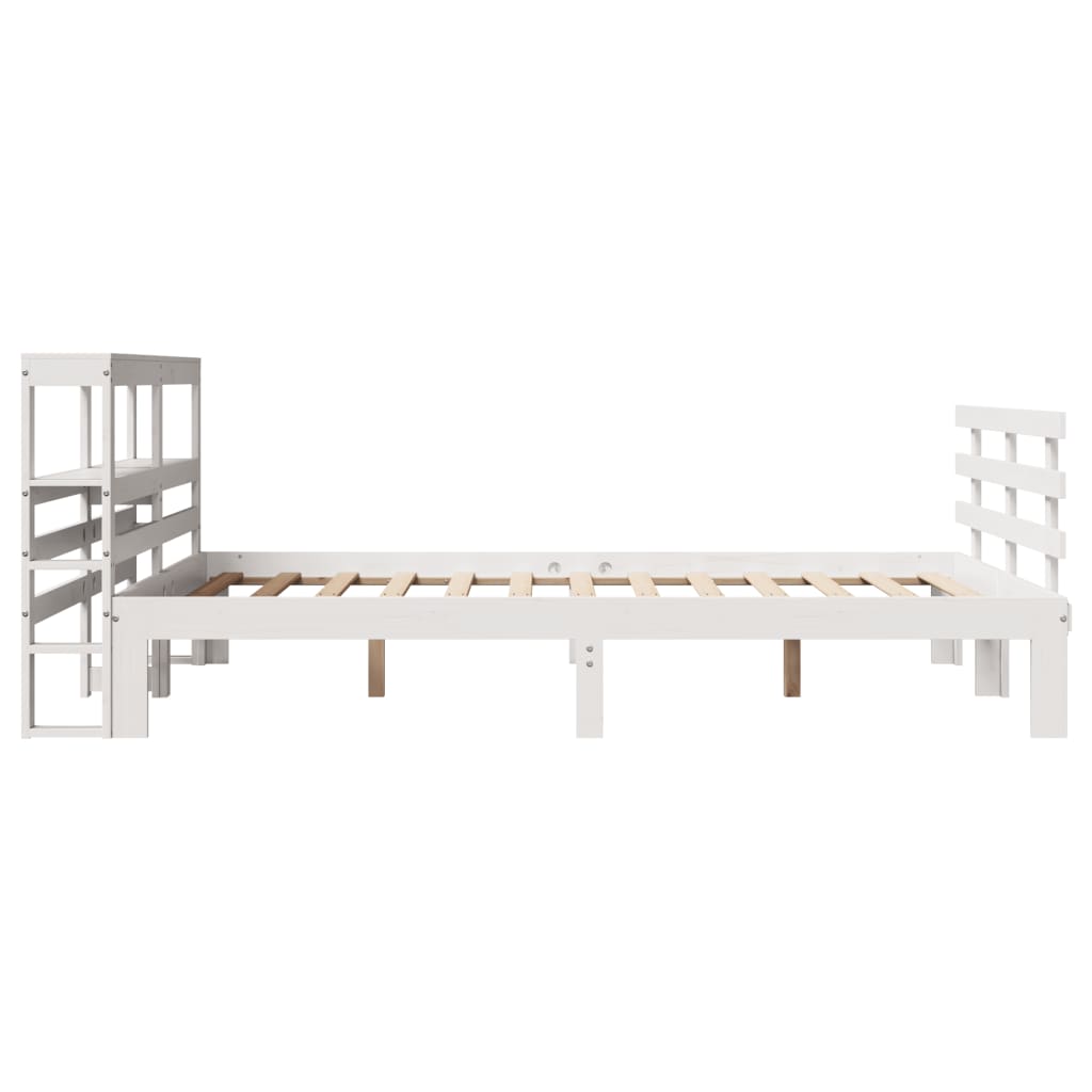 Bed Frame With Headboard Without Mattress White 160X200 Cm